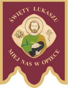 Chorągiew haftowana, św. Łukasz