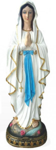 Figura Matki Boskiej z Lourdes - szklane oczy, żywica poliestrowa, wysokość 120 cm