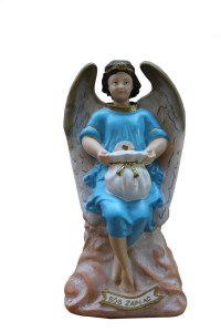 Figura Anioła skarbonki z kiwającą głową do szopki bożonarodzeniowej z żywicy poliestrowej, wysokość 38 cm