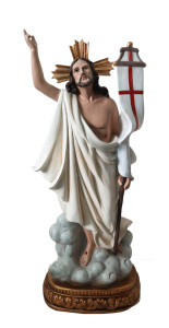 Figura Jezusa Zmartwychwstałego z żywicy poliestrowej, wysokość  30,5 cm 