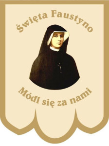 Chorągiew haftowana, św. Faustyna