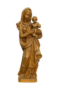 Madonna, drewniana rzeźba bejcowana, wysokość 52 cm