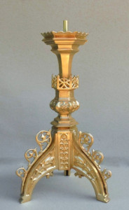 Lichtarz mosiężny, wysokość 38 cm 
