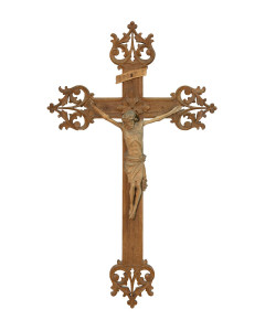 Krzyż z pasyjką, rzeźba drewniana, wysokość 80 cm