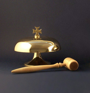 Gong mosiężny, śr. 18 cm
