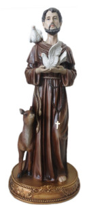 Figura św. Franciszka z Asyżu z żywicy poliestrowej, wysokość 59 cm