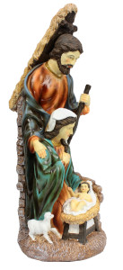 Figura św. Rodzina do szopki bożonarodzeniowej z żywicy poliestrowej, 75 cm 
