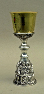 Kielich mszalny Ostatnia Wieczerza, wysokość 23,5 cm