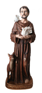 Figura św. Franciszka z Asyżu z żywicy poliestrowej, wysokość 99 cm
