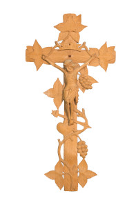 Krzyż z pasyjką, rzeźba drewniana, wysokość 50 cm