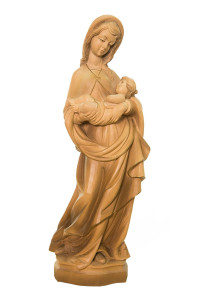 Madonna, drewniana rzeźba bejcowana, wysokość 60 cm