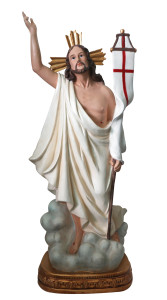 Figura Jezusa zmartwychwstałego z żywicy poliestrowej, wysokość  99 cm