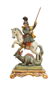 Święty Jerzy, rzeźba drewniana, wysokość 60 cm