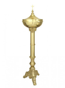 Chrzcielnica mosiężna, wysokość 100 cm