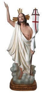 Figura Jezusa zmartwychwstałego z żywicy poliestrowej, wysokość 81 cm