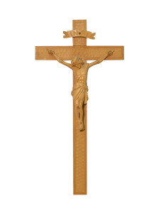 Krzyż z pasyjką, rzeźba drewniana, wysokość 50 cm