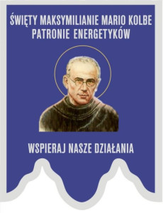 Chorągiew haftowana, św. Maksymilian Maria Kolbe