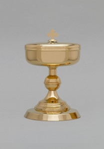 Puszka mosiężna, pozłacana, wys. 25 cm