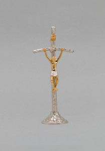 Papieski krzyż stojący, niklowany, wys. 37 cm