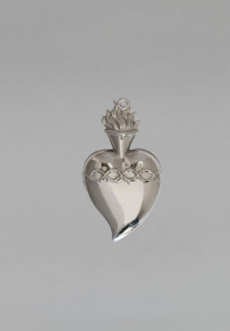 Wotum srebrne serce, wys. 13 cm