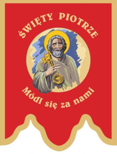 Chorągiew haftowana, św. Piotr