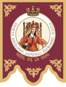 Chorągiew haftowana, św. Królowa Jadwiga