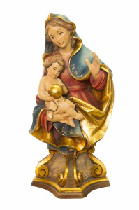 Madonna na podstawie, rzeźba drewniana, wysokość 50 cm