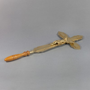 Krzyż do błogosławieństwa, mosiężny, wysokość 44 cm