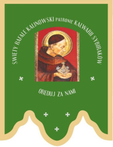 Chorągiew haftowana, św. Rafał Kalinowski