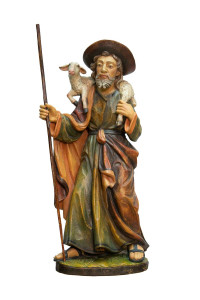 Dobry Pasterz, rzeźba drewniana, wysokość 60 cm