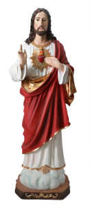 Figura Serce Pana Jezusa z żywicy poliestrowej, wysokość 61 cm