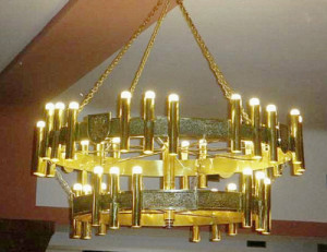 Duży żyrandol mosiężny 