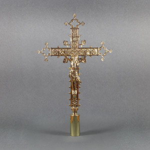 Krzyż procesyjny, mosiężny, wys. 50 cm