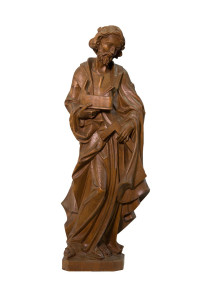 Święty Józef, drewniana rzeźba bejcowana, wysokość 60 cm