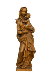 Madonna, drewniana rzeźba bejcowana, wysokość 55 cm