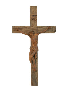 Krzyż z pasyjką, rzeźba drewniana, wysokość 65 cm