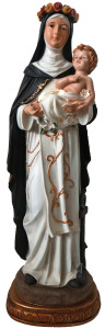 Figura św. Róży z Limy z żywicy poliestrowej, wysokość 61 cm