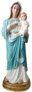 Figura Maryja z Dzieciątkiem - szklane oczy, żywica poliestrowa i epoksydowa, wysokość 99 cm