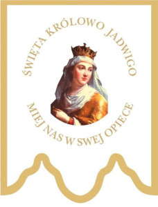 Chorągiew haftowana, św. Królowa Jadwiga
